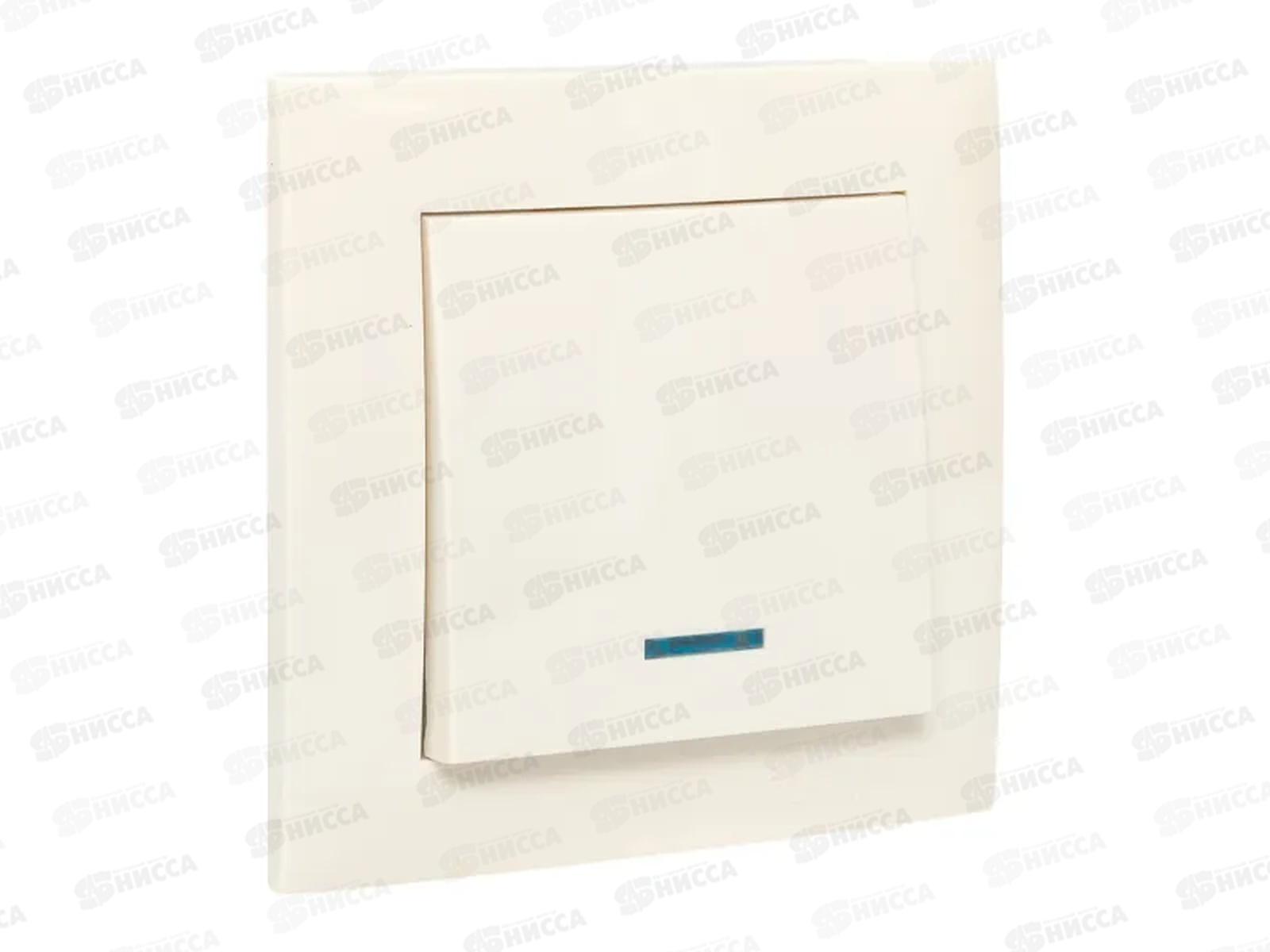 Выключатель EKF PROxima с индикатором Валенсия 1-кл. скрытой установки, 10А кремовый *10/120