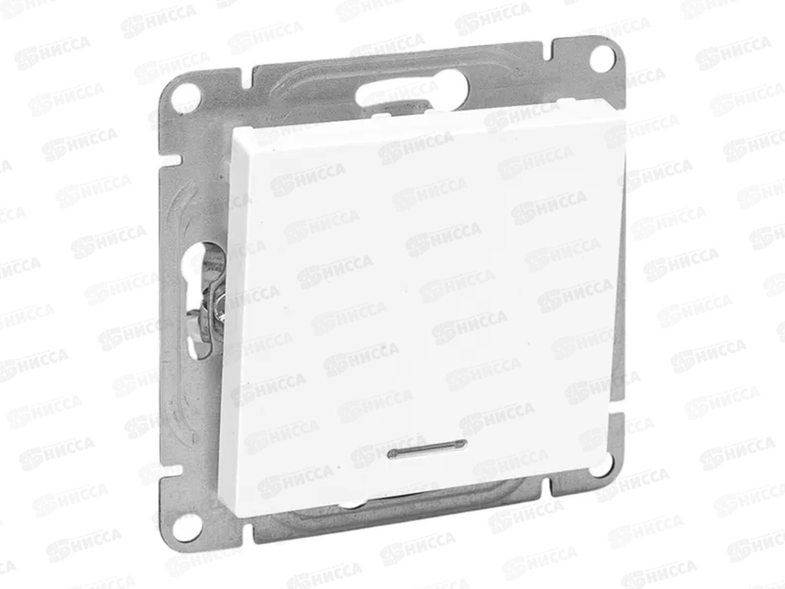 Выключатель (механизм) одноклавишный, с подсветкой, белый Эпика EKF