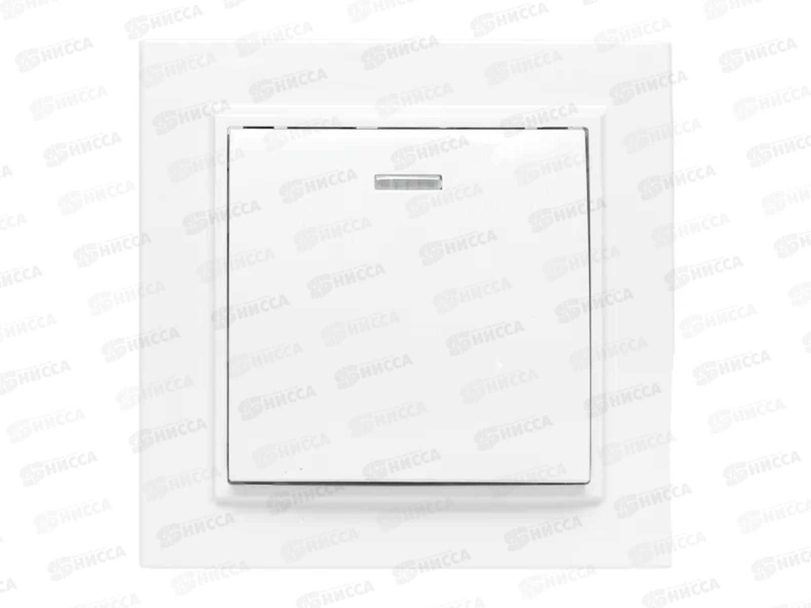 Выключатель EKF Минск 1-клавишный, скрытой установки с индикатором,10А, белый