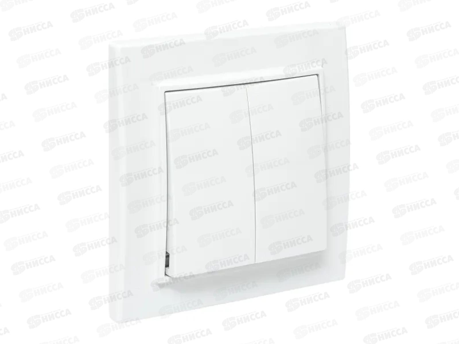 Выключатель EKF Минск 2-клавишный скрытой установки, 10А, белый