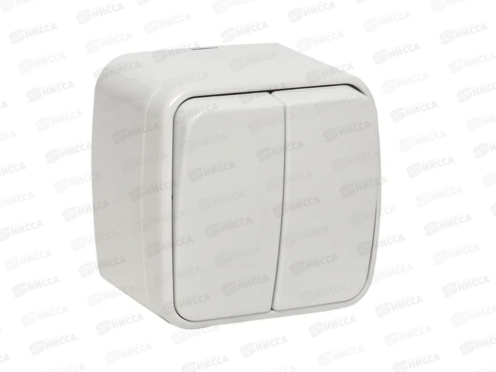 Выключатель EKF Минск 2-клавишный ОП 10А белый