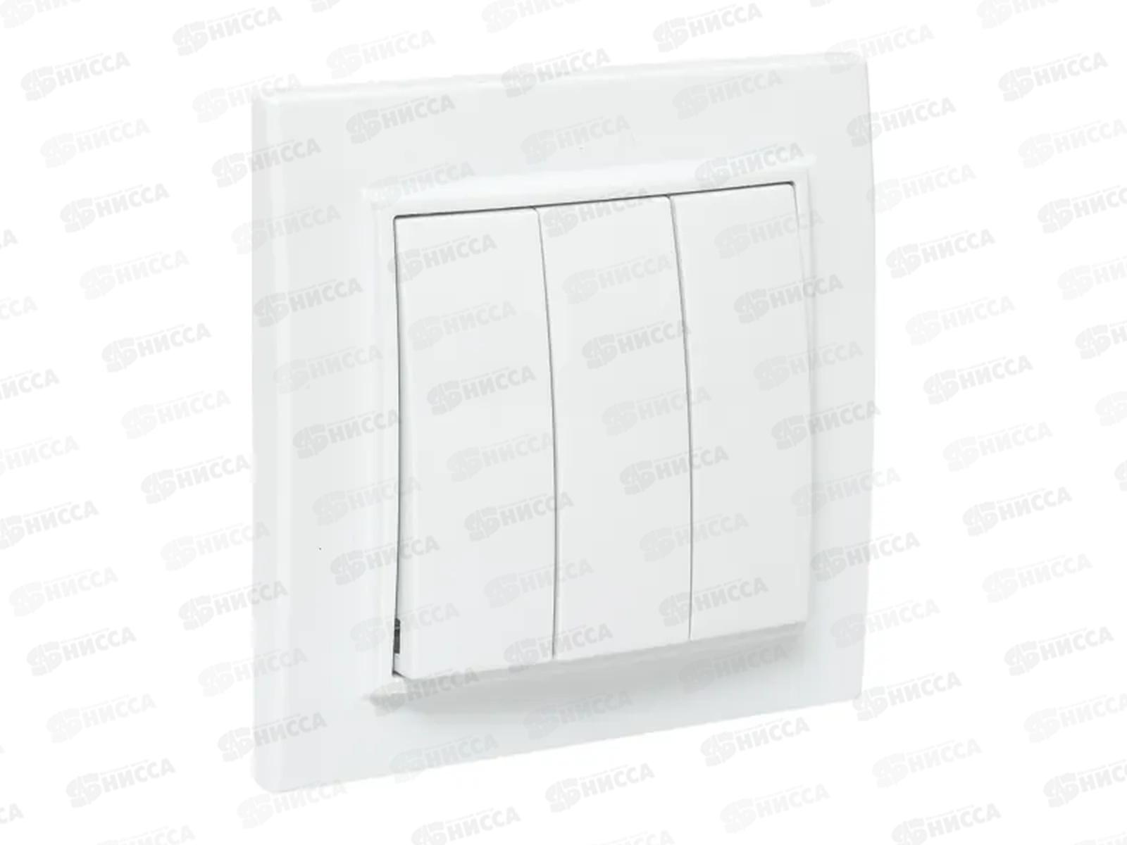 Выключатель EKF Минск 3-клавишный скрытой установки, 10А, белый