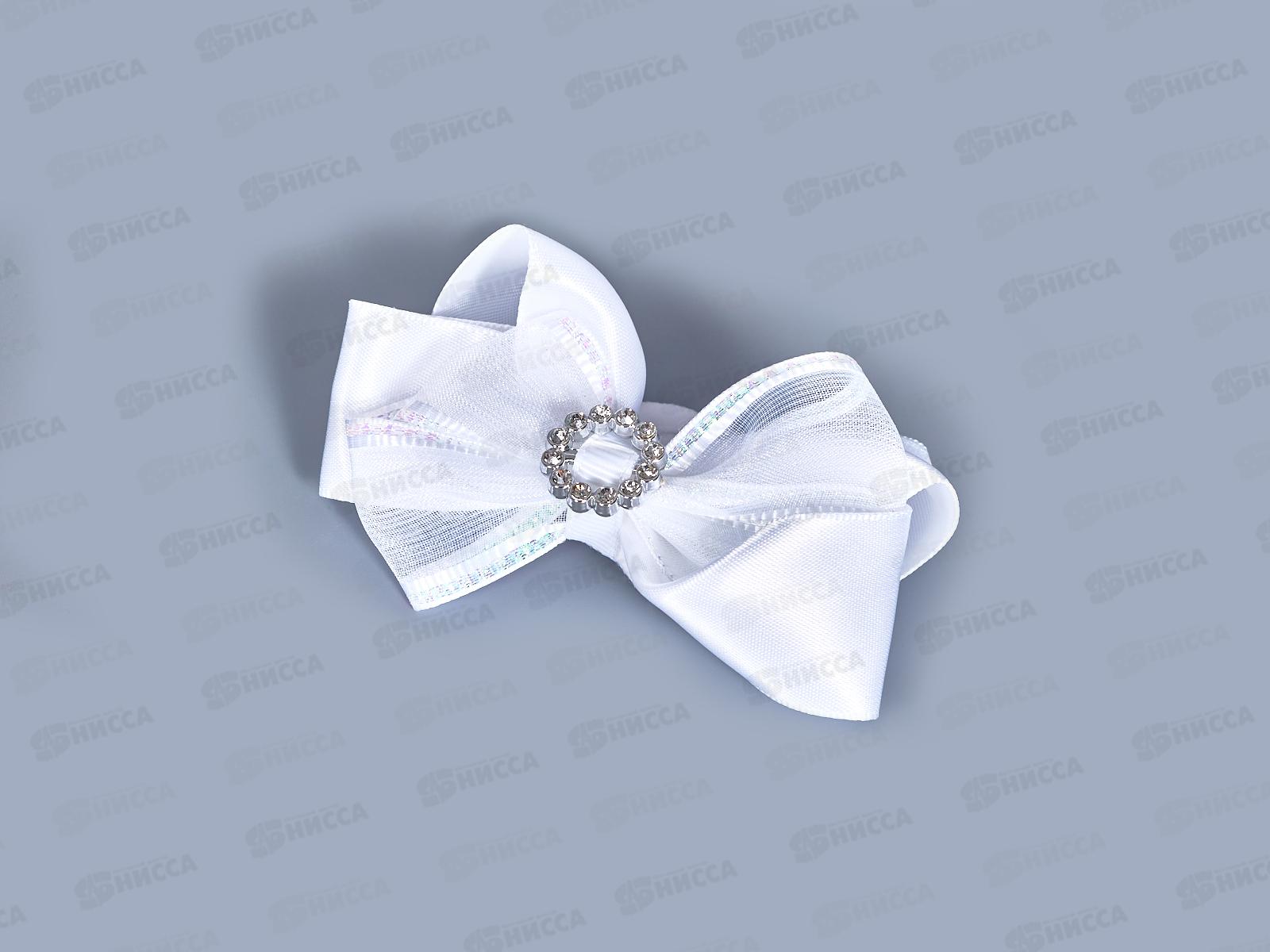 Бант шелк капрон стразы люрекс 8см №251