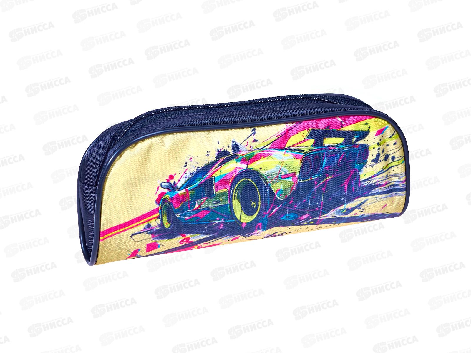 Пенал ПЧЕЛКА 1 отд, Яркое авто 2025 ,2-х стор.печ.ткан.,200*95*40 К-14