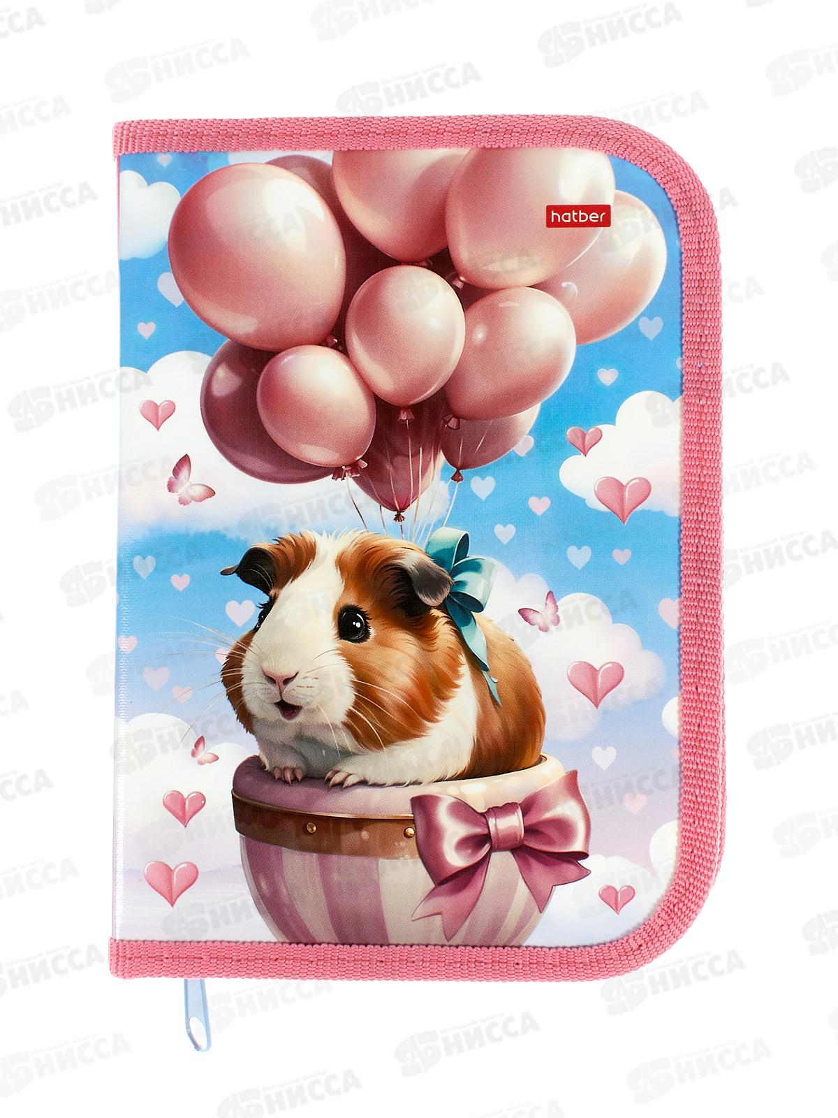 Пенал Hatber 19*13 Путешествие на воздушном шаре 1 отд, молн.46082 *12