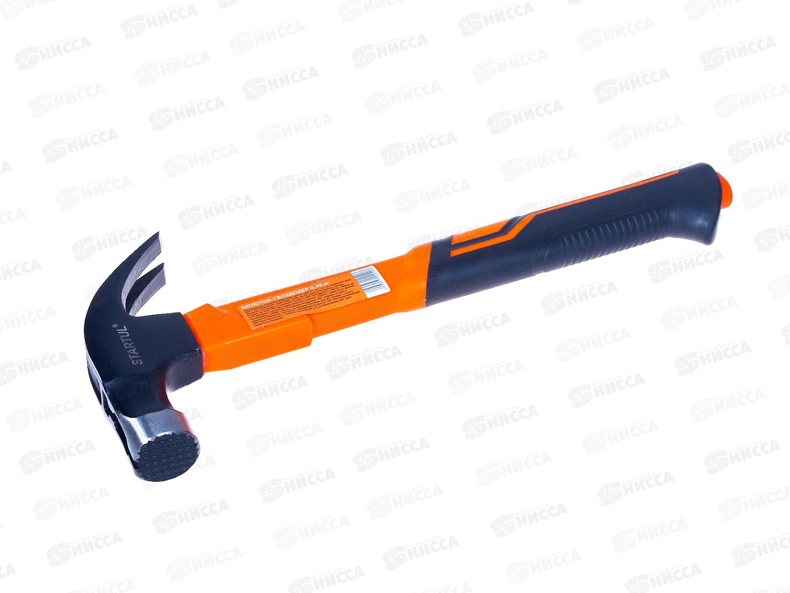 Молоток-гвоздодер Startul Profi 0,45кг с магнитом фиб рук ST2204-04