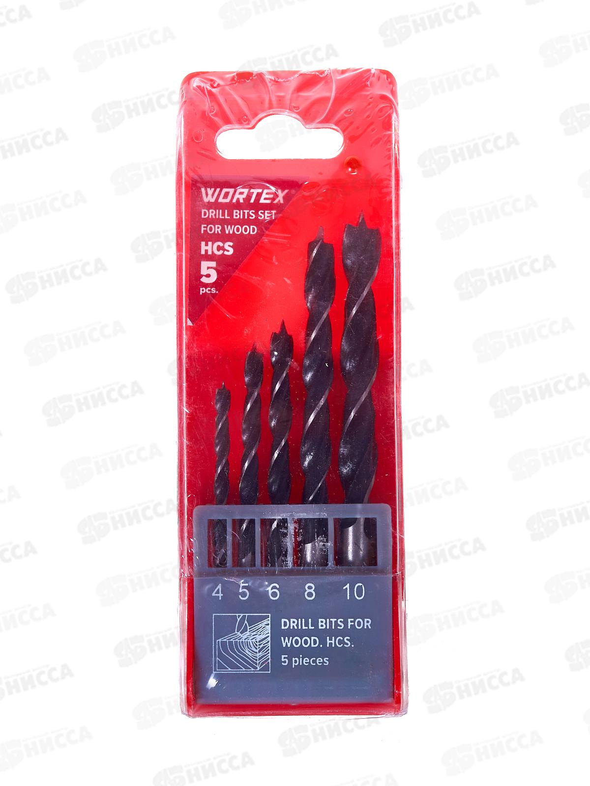 Набор сверл по дереву Wortex 5шт 4-5-6-8-10мм WDBS4010W10511