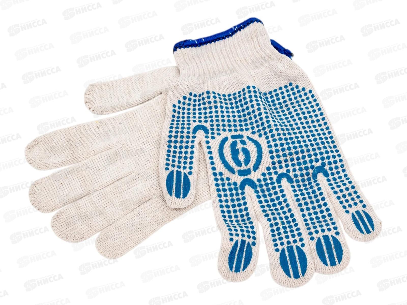 Перчатки трикотажные с ПВХ Люкс белые р.9 арт.304Б*10/400