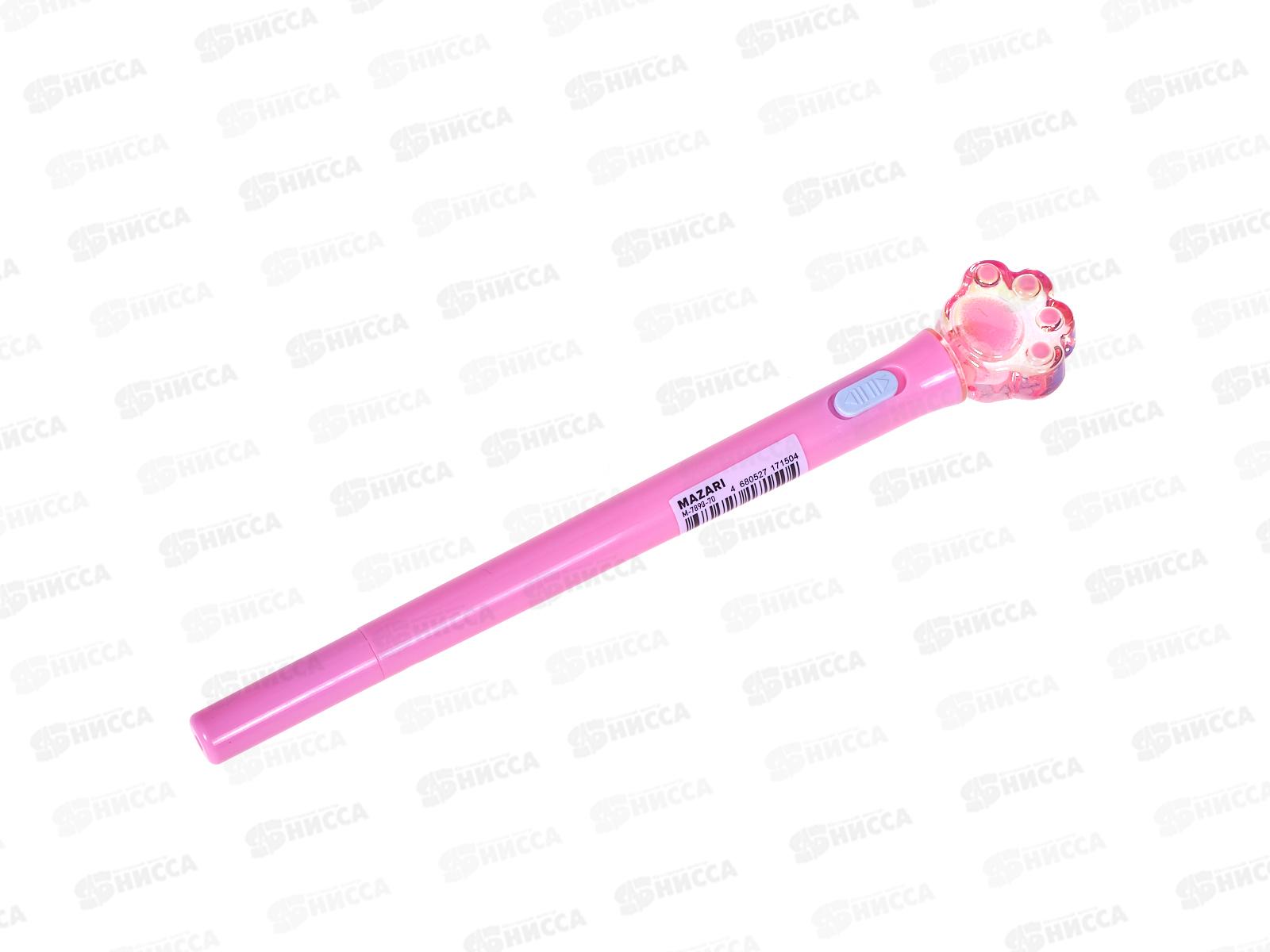 Ручка шар. MAZARI Лапки синяя, 0.7мм,с подсвет. M-7893-70 *36