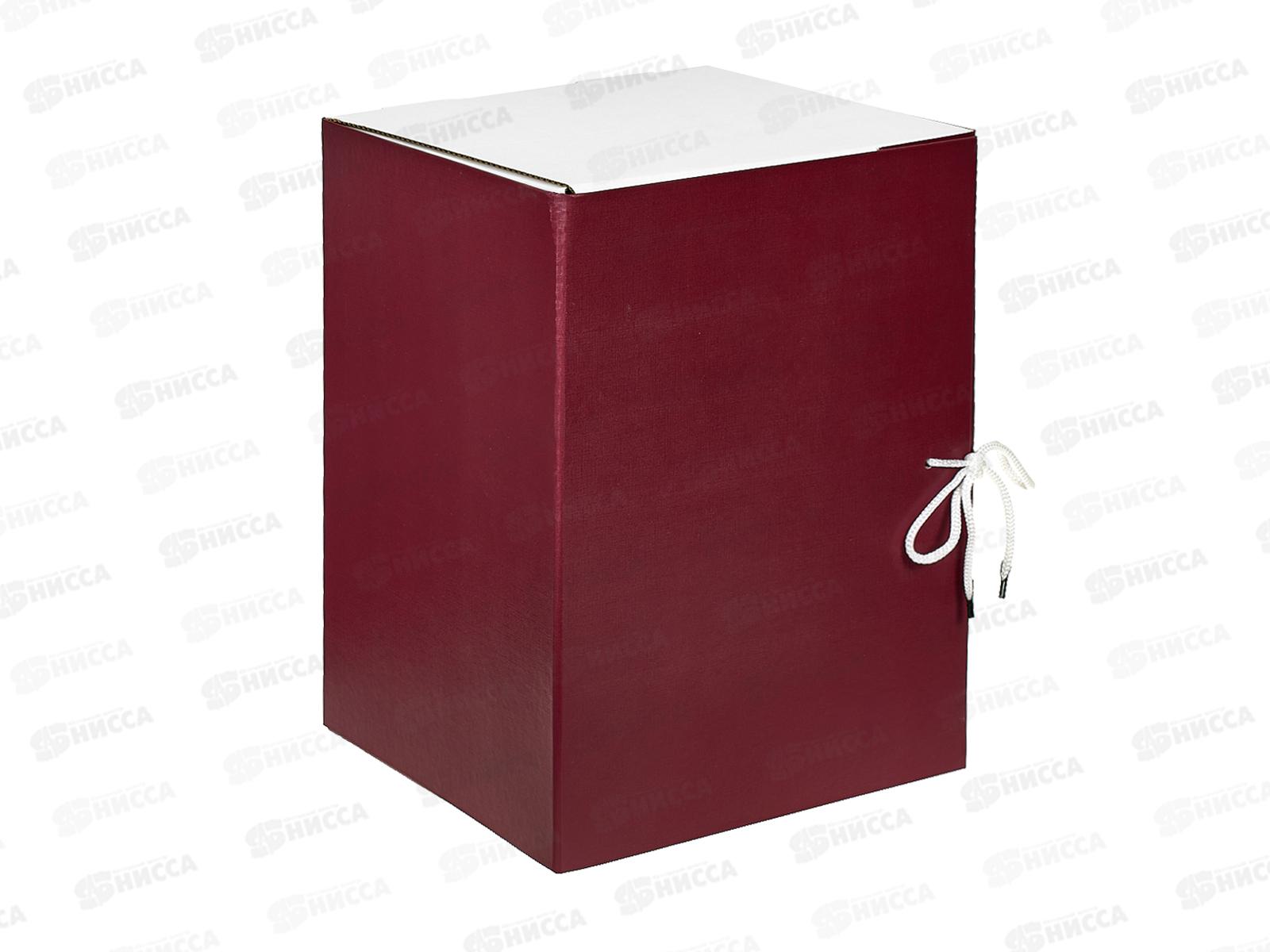 Папка арх. 20см Lamark складн.б/в.,бордовая, 0120 *25