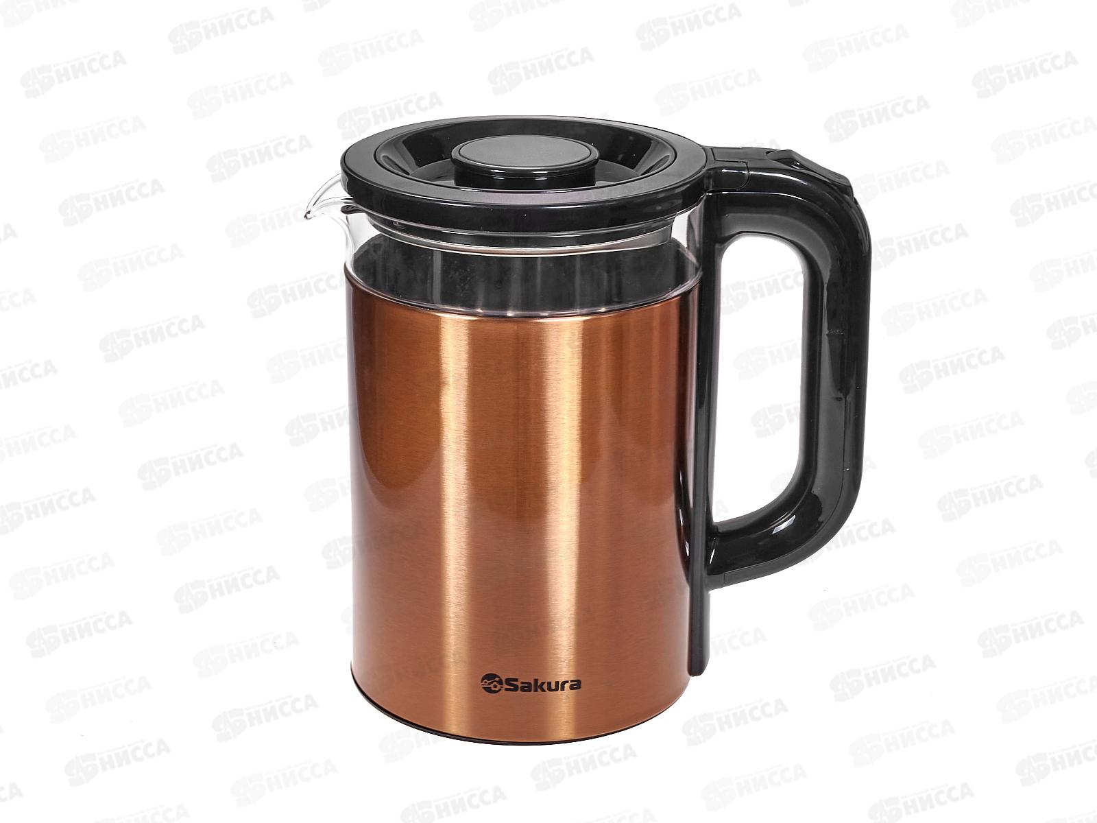 Чайник электр. SA-2742MGL 1,8л стекло подсветка