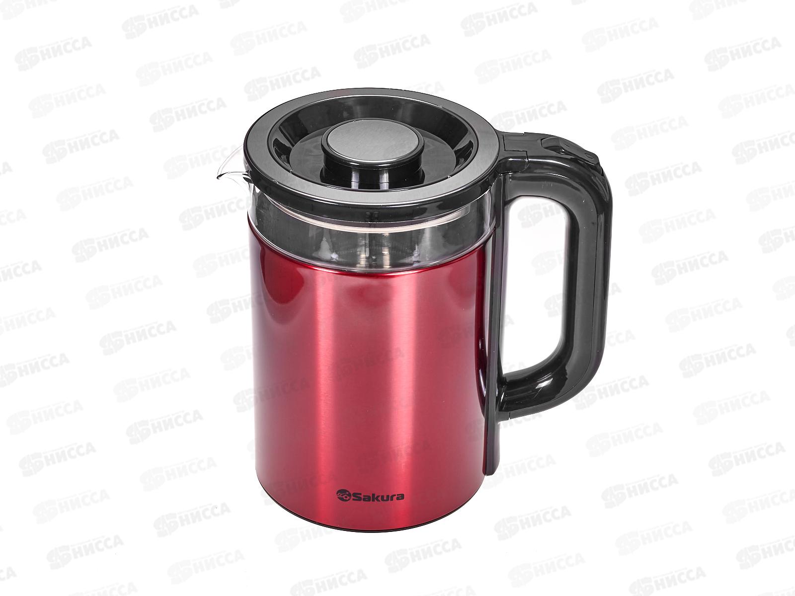 Чайник электр. SA-2742MR 1,8л стекло подсветка