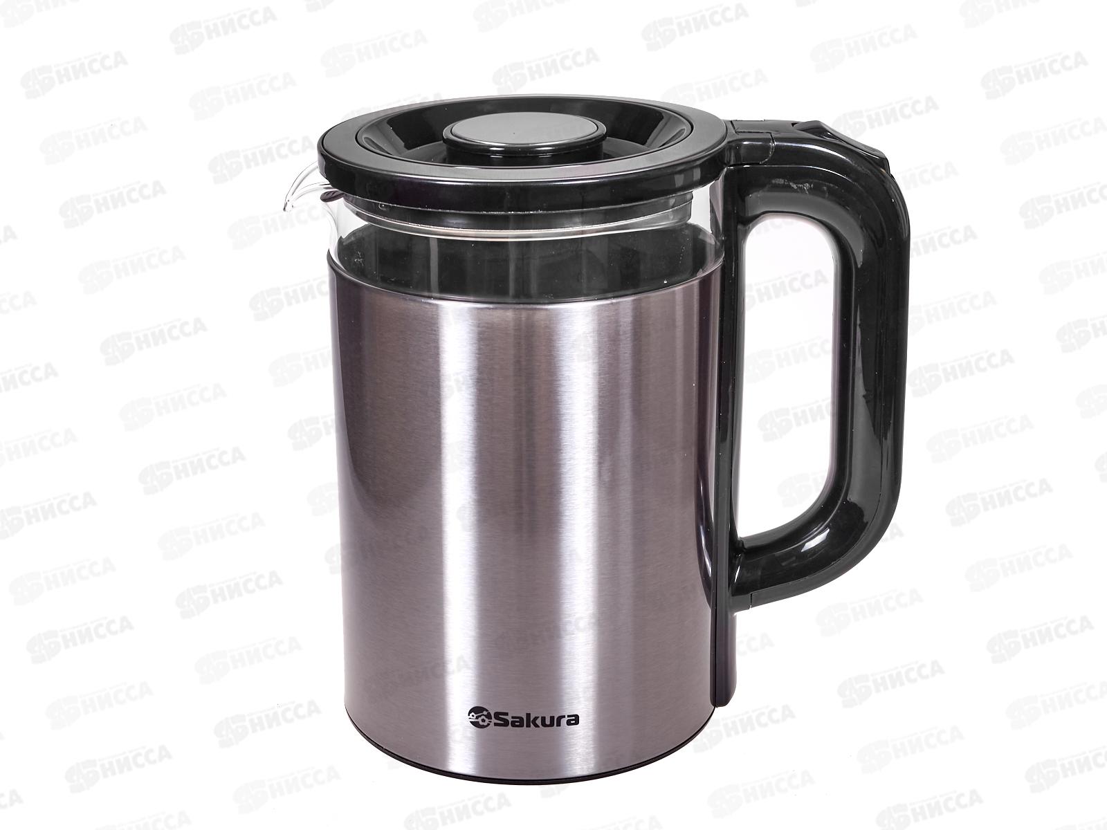 Чайник электр. SA-2742MS 1,8л стекло подсветка