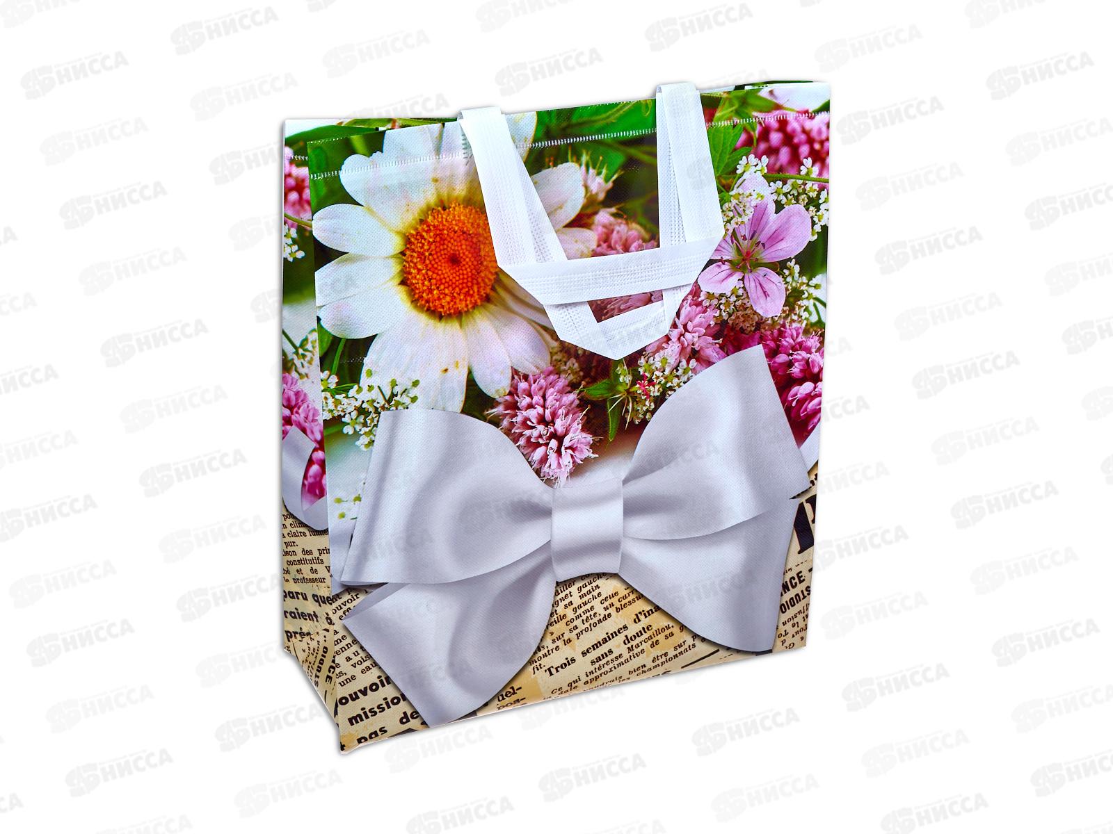 Сумка-шоппер 32*36*12 Цветы с бантом *12