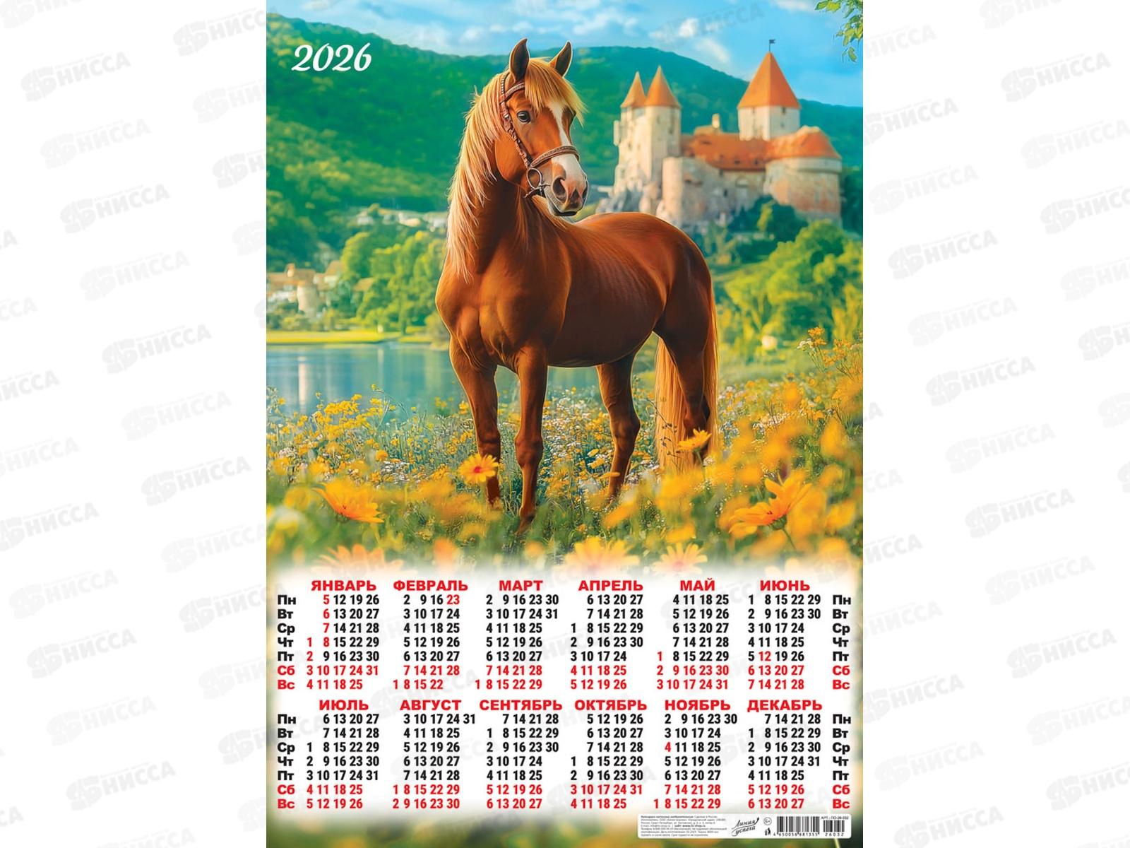 Календарь листовой 2026 А2 ЛиС Символ года., ПО-26-032  *100