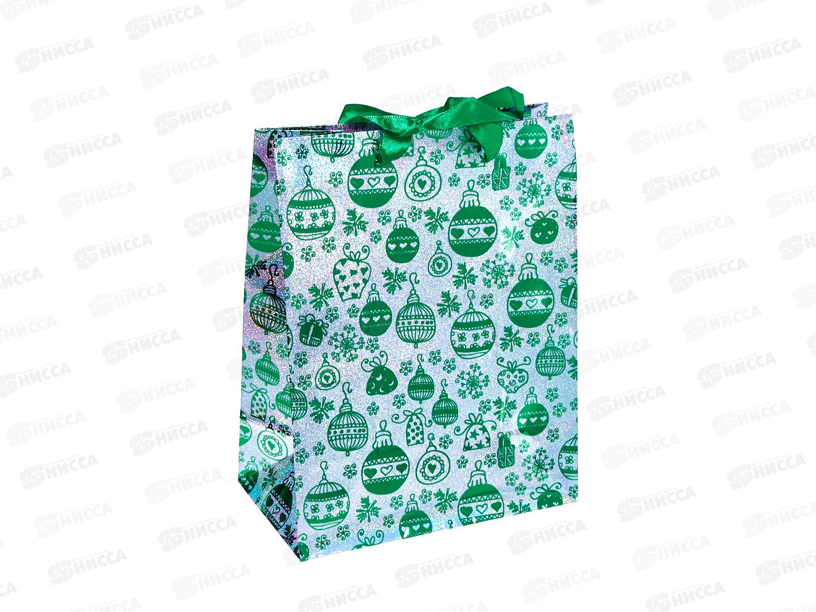 Пакет подарочный г/ф 18*23 зеленый Шары Р725-1 *12