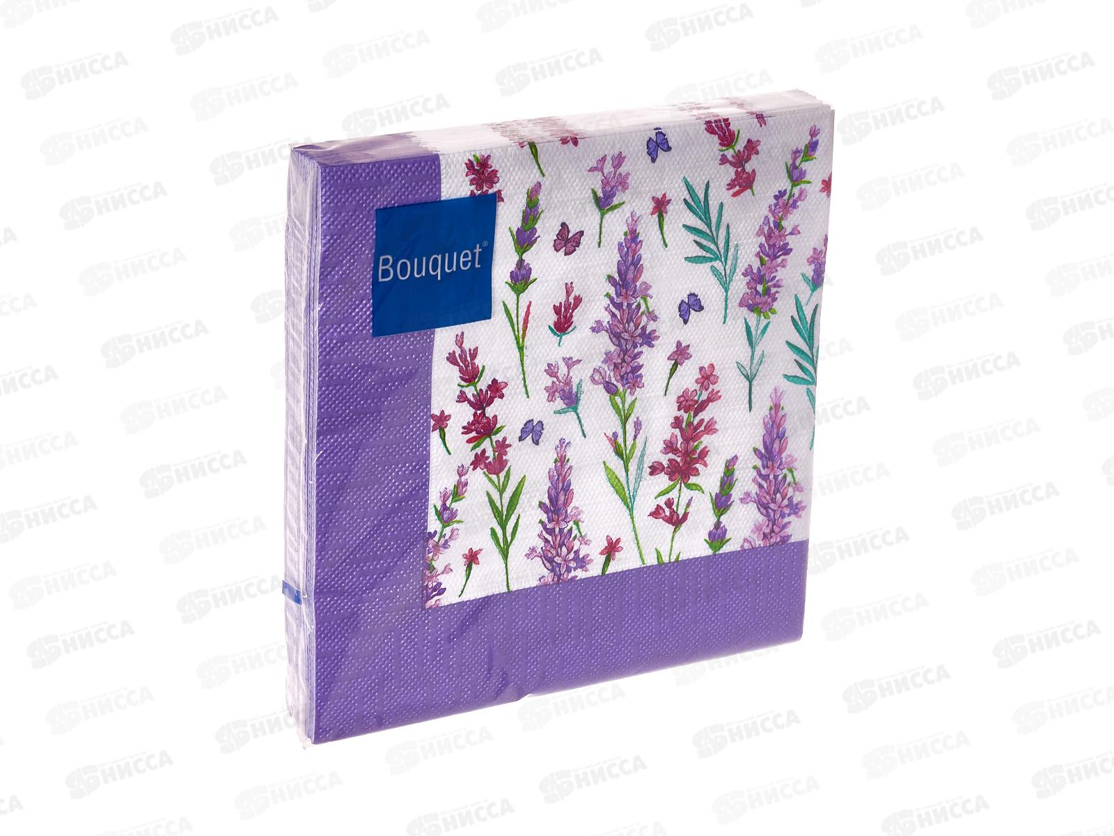 Салфетки 3 слойные 20 листов 33*33 Art Bouquet Скатерть с лавандой 25241 *12