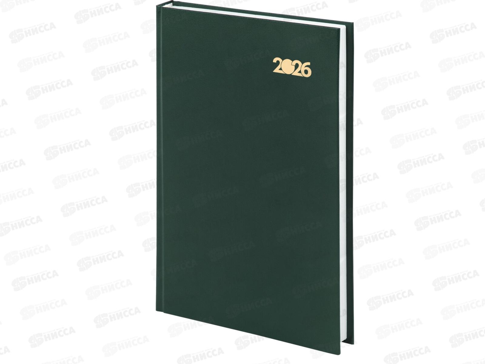 Ежедневник STAFF А5 2026 145*215мм Зеленый б/в 117308  *16