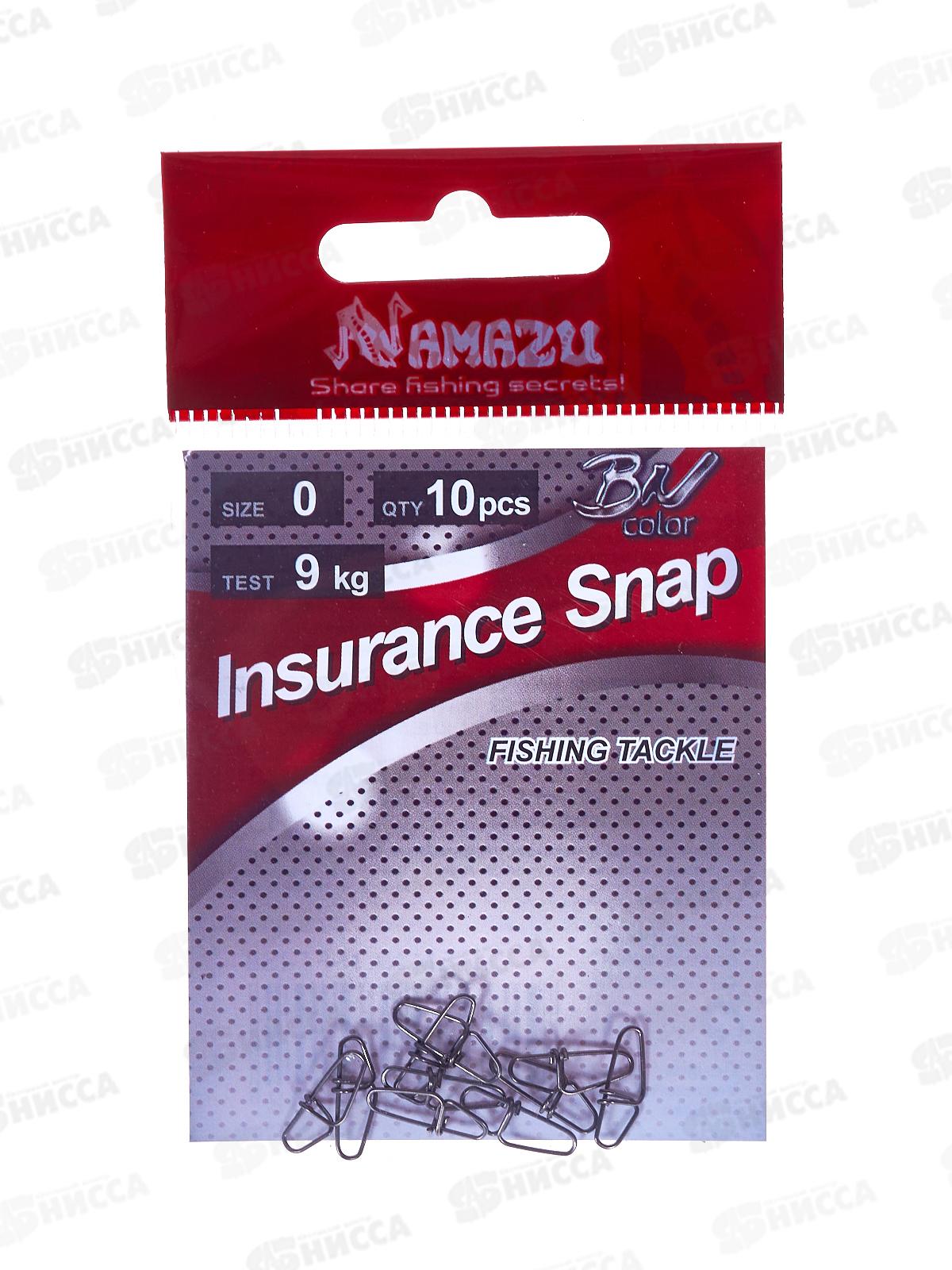 Карабин Namazu INSURANCE SNAP, цв. BN, р. 0, test-9 кг (уп. 10 шт)/1500/2000/1000/