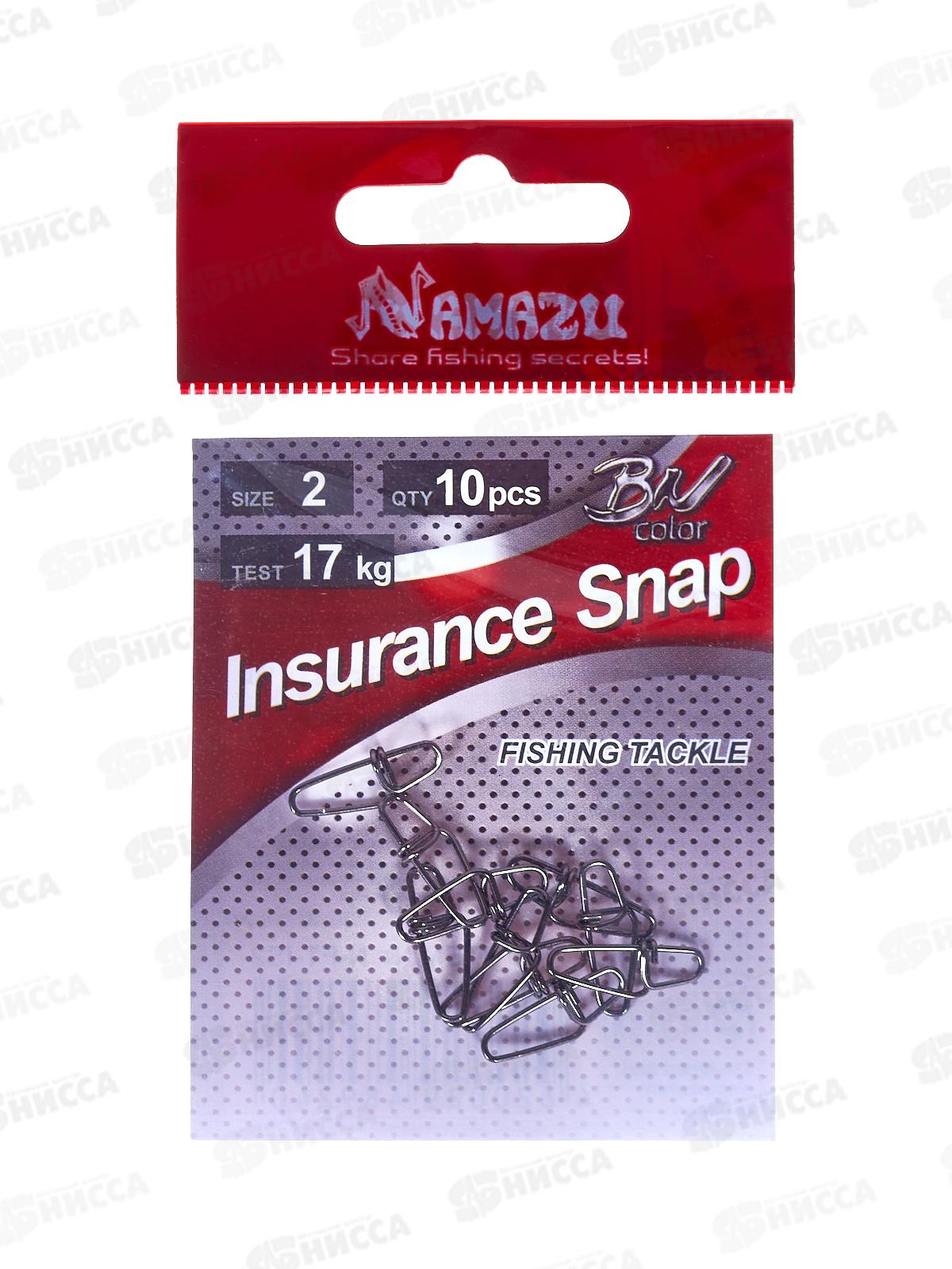 Карабин Namazu INSURANCE SNAP, цв. BN, р. 2, test-17 кг (уп. 10 шт)/1500/1000/