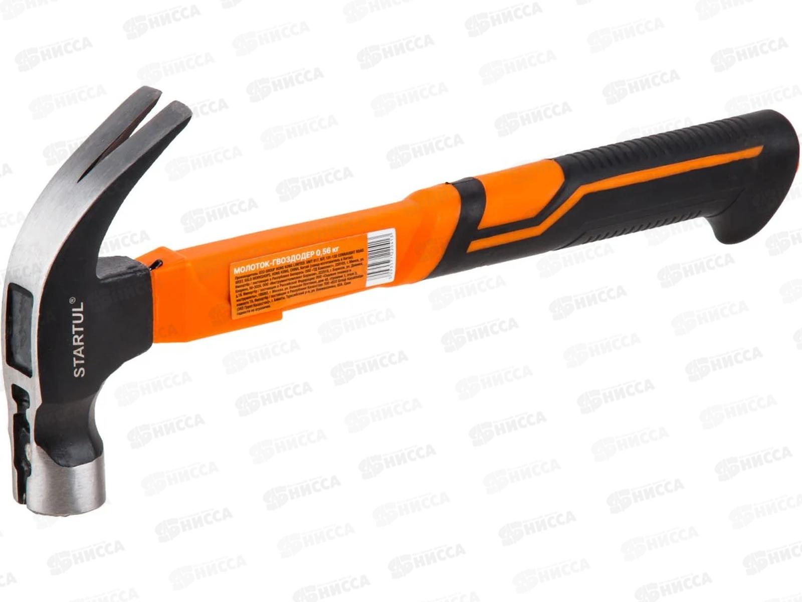 Молоток-гвоздодер 0,56кг с магнитом, фибергласовая рукоятка, STARTUL PROFI, ST2204-05