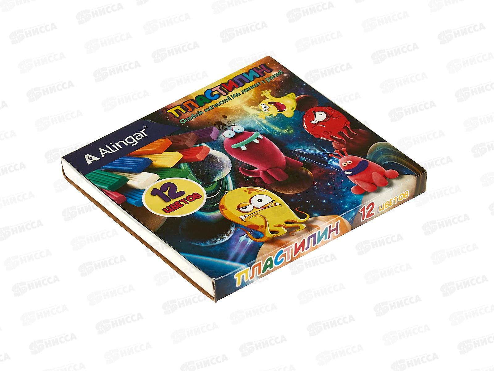 Пластилин 12цв 180г Alingar Монстрики,AL8354 *19