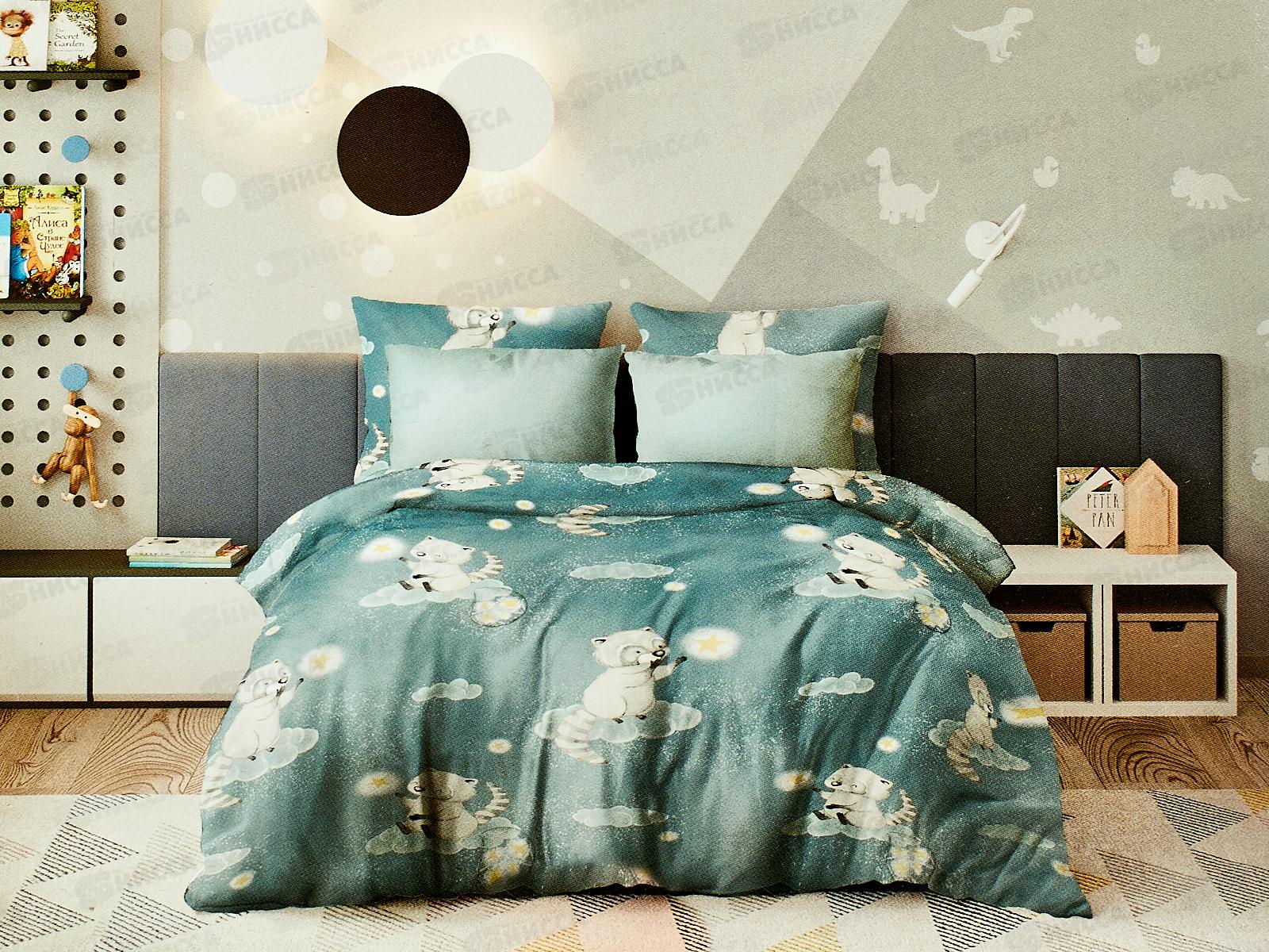 Комплект постельного белья 1,5сп Бязь 120гр НН Енотики 500405-1+510333-21 70*70(1шт)