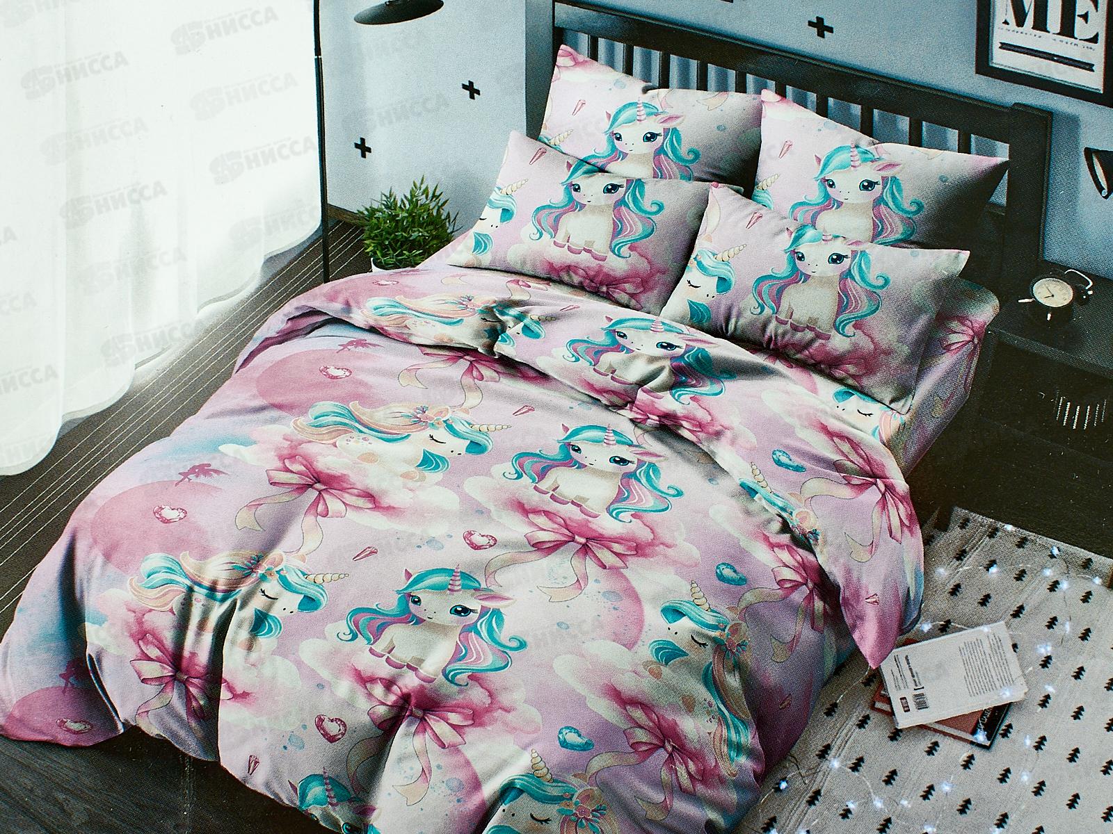 КПБ 1,5сп Бязь 120гр НН Единорожки 5000391-1 50*70(1)