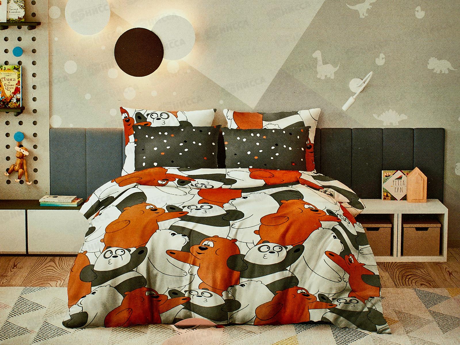 Комплект постельного белья 1,5 спальный Бязь 120гр НН Три медведя 500446-1+571111-2 70*70(1)