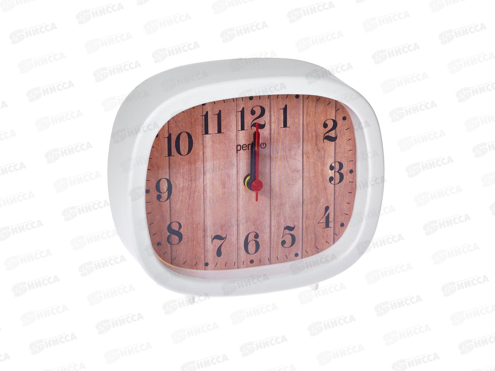 Часы-будильник Perfeo Quartz, прямоугольные, кремовые, PF_E1969