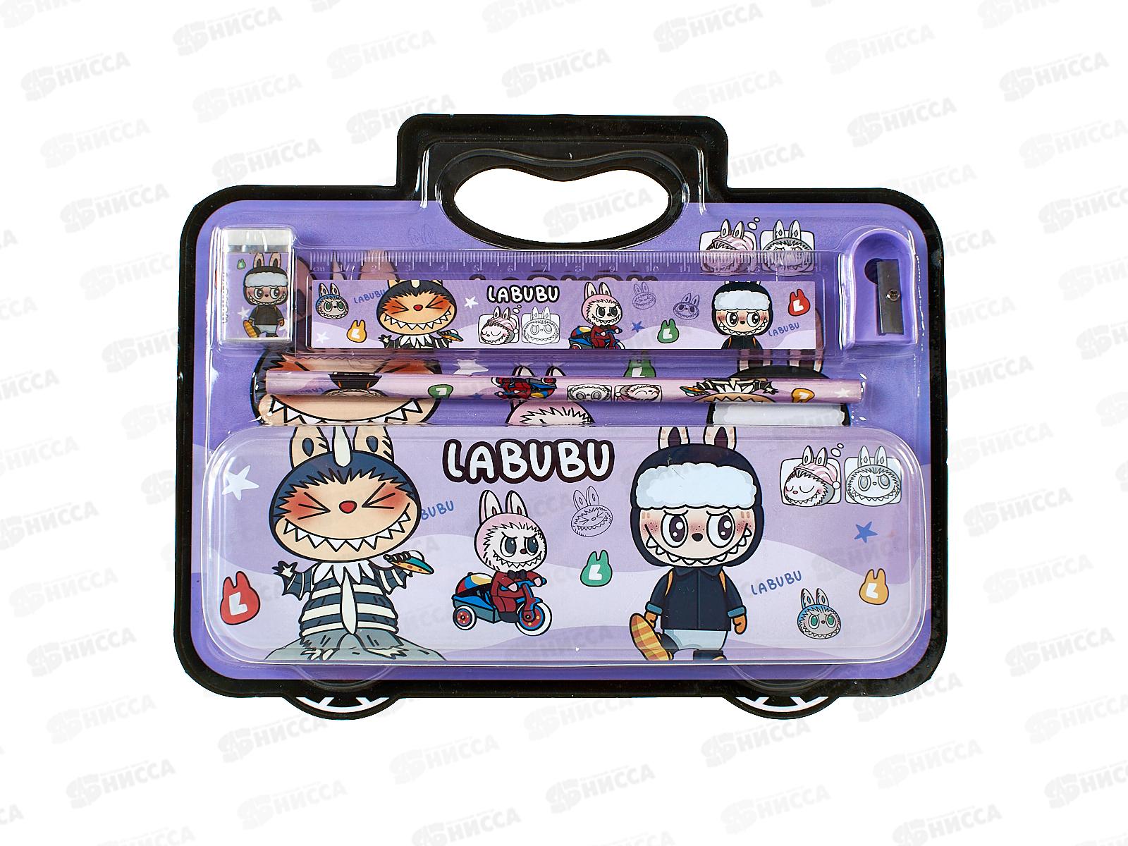 Набор канц MAZARI Зубастик (пенал,карандаш ч/г,точилка,ласт) М-1595*12