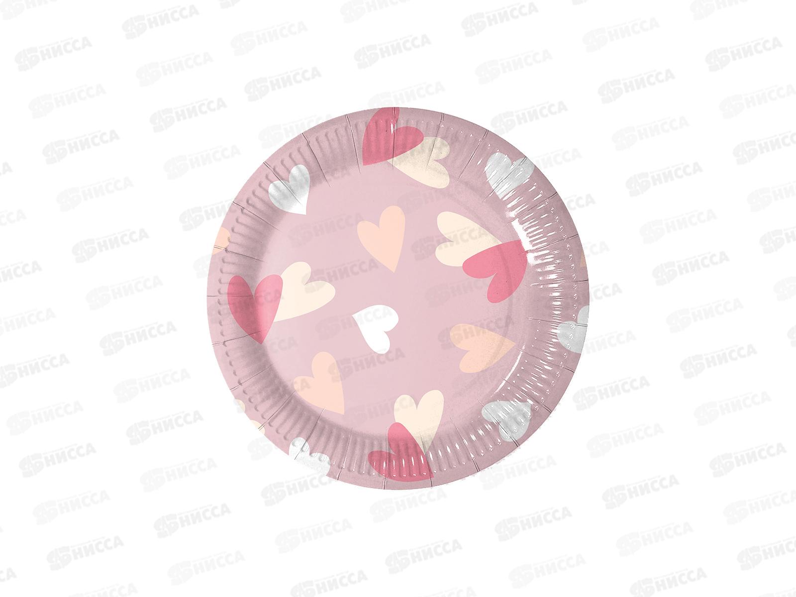 Тарелка бумажная 230мм СЕРДЦА 6шт *12