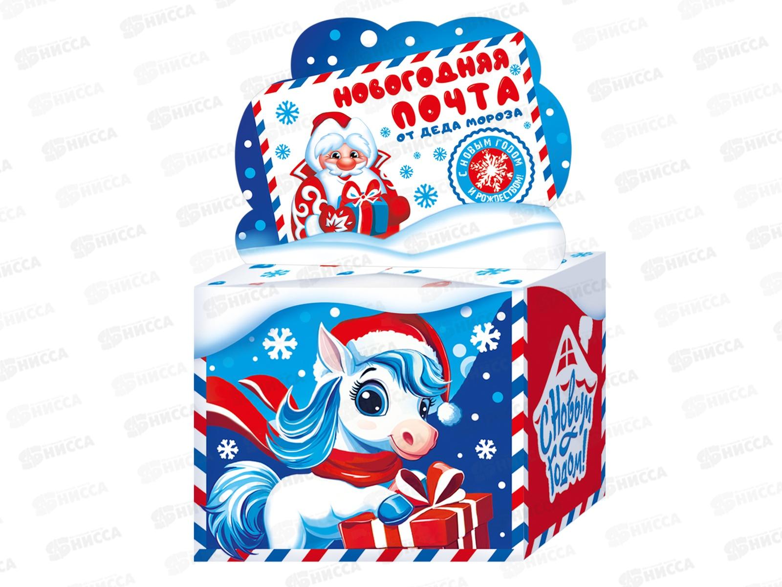 Коробка картонная 0,8кг НОВОГОДНЯЯ ПОЧТА 145*100*120/220 *150