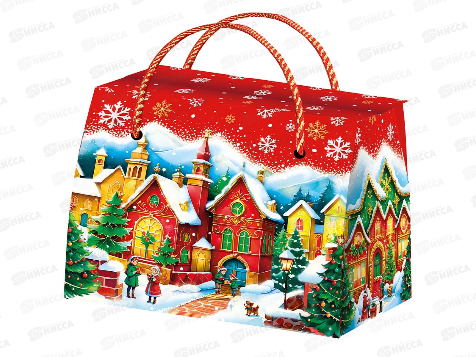 Коробка картонная 0,8кг Зимняя Сказка с верев.руч 170*120*140 *100