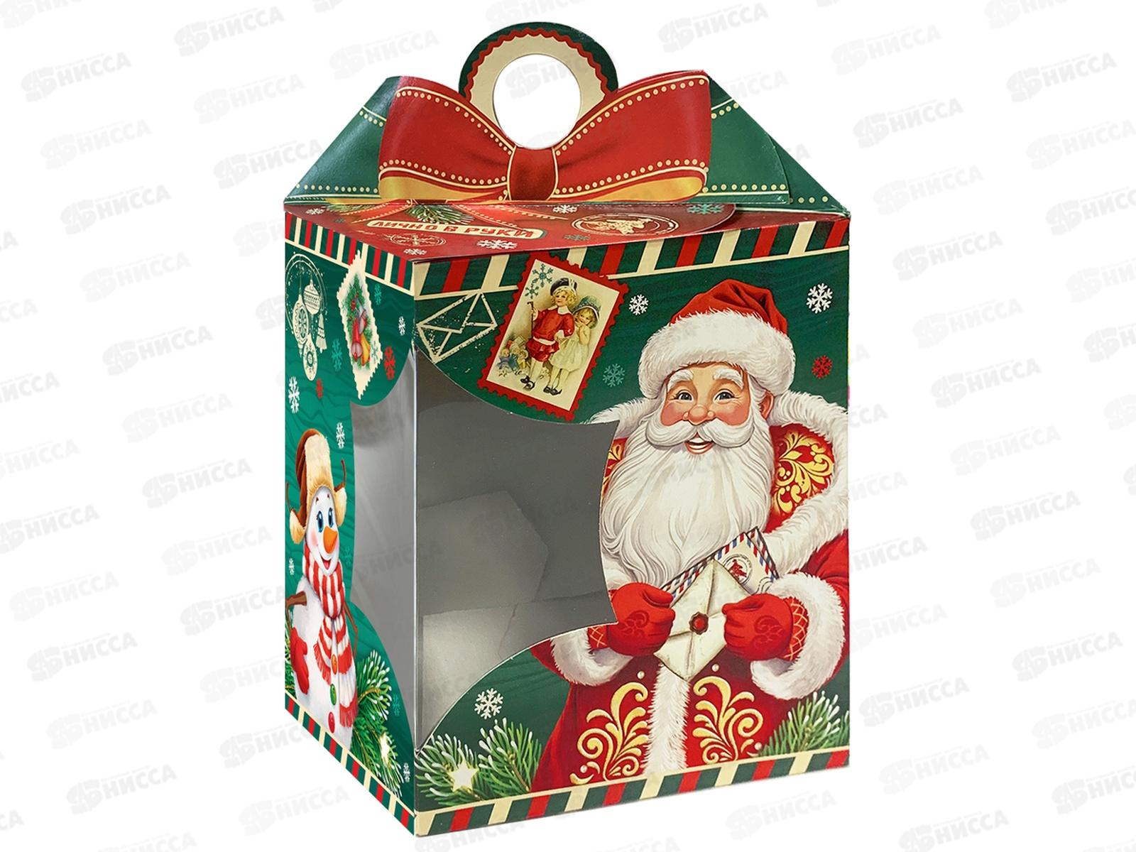 Коробка картонная 1,5кг НГ Винтаж с окном 160*160*200/270 *110