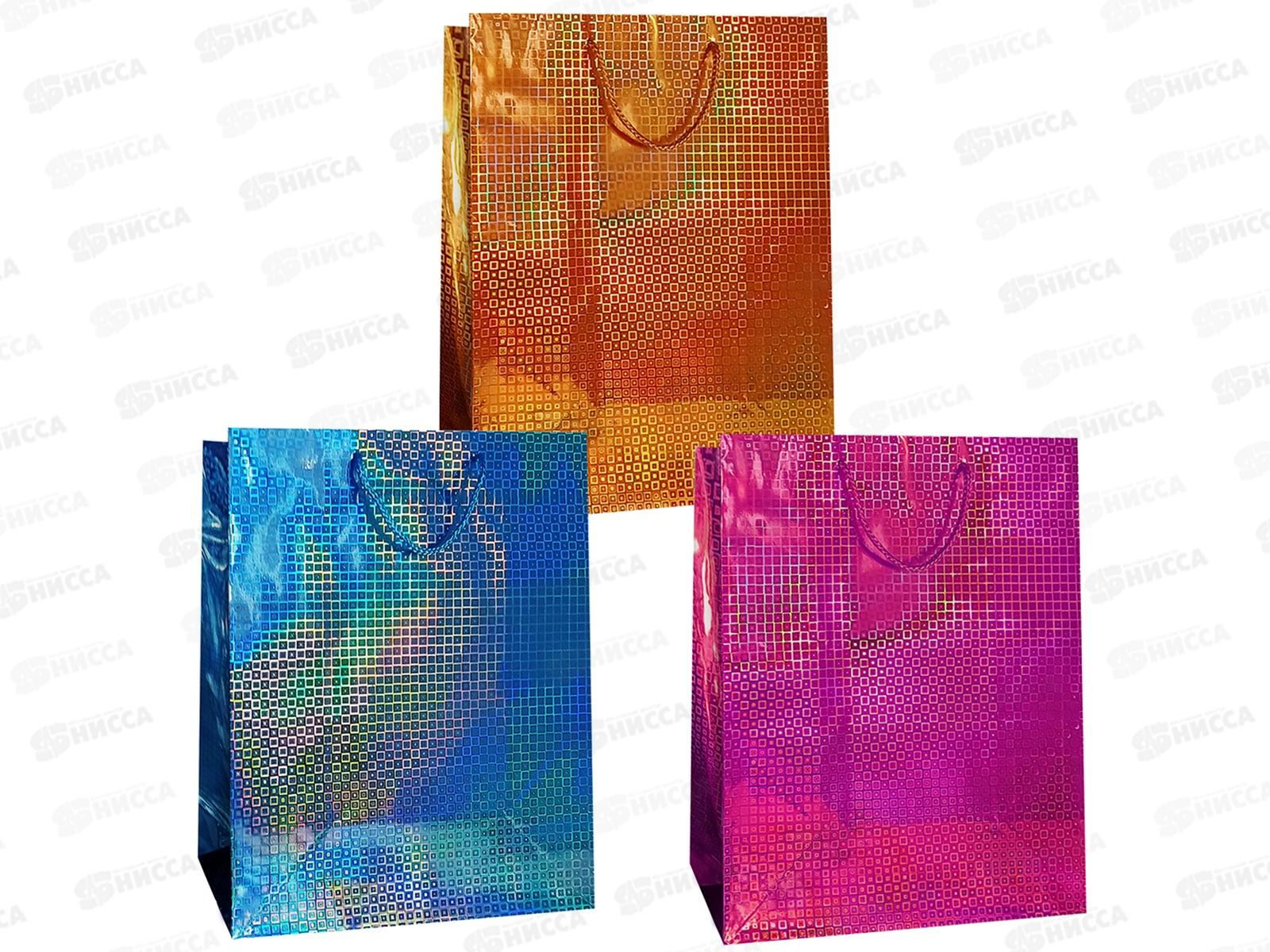 Пакет бум. лам. L 26,4*13,6*32,7 Голография (3цв) *12