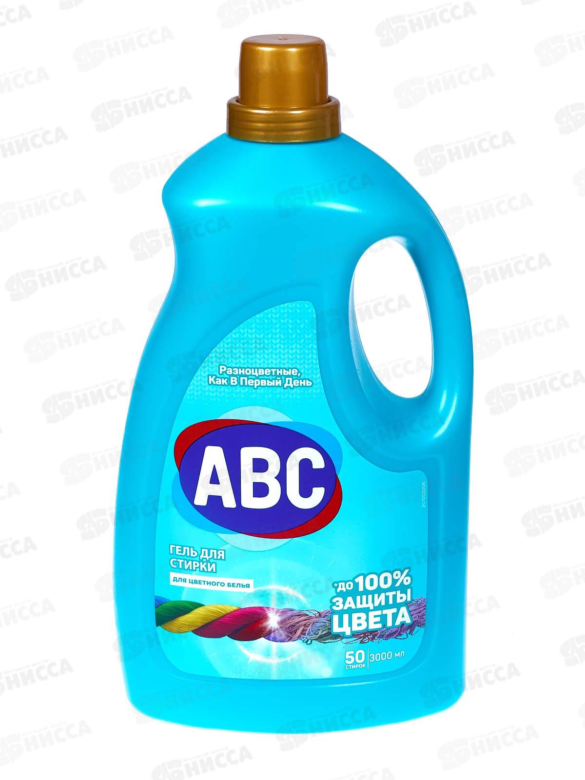 ABC Гель для стирки Цветного белья 3,0л *6