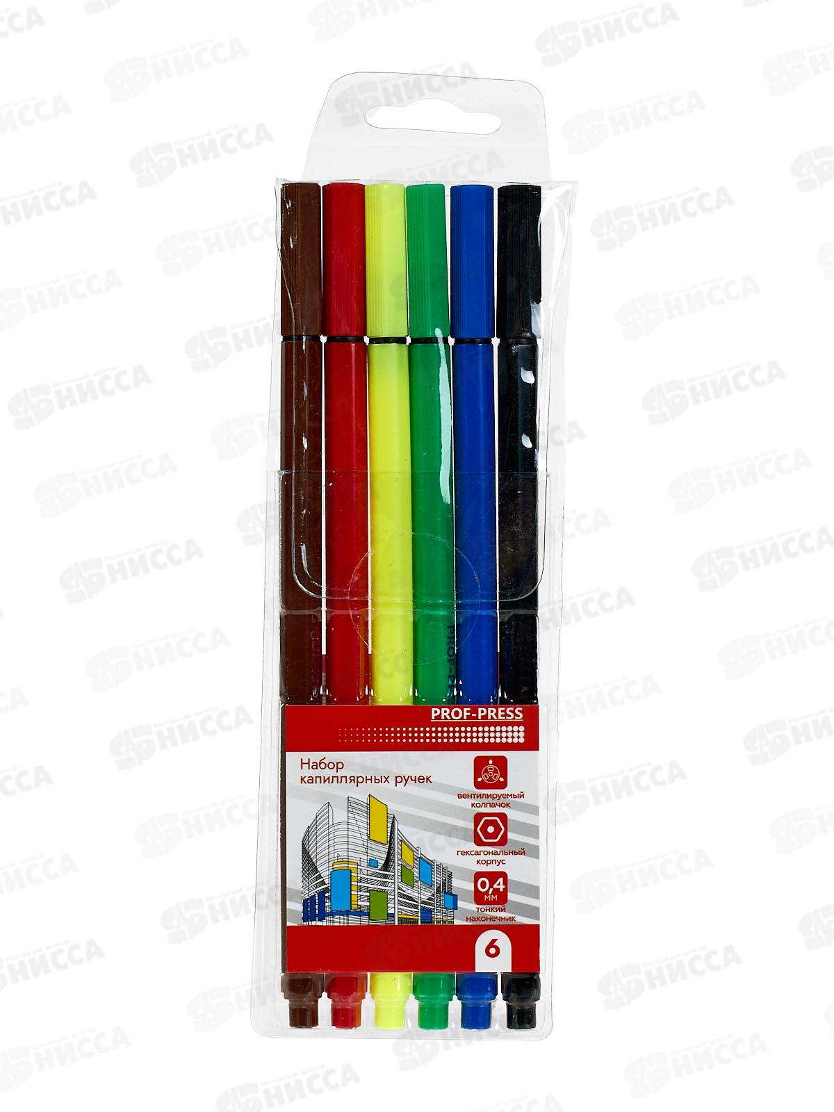 Ручки кап. ПП 6цв., гексагоновый корпус, d=0,4мм, НР-5530  *24
