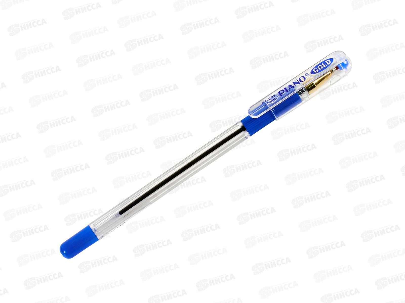 Ручка мас. PIANO Gold прозр.корп, 35син+10черн+5кр, 0,5мм, PT-205 *50