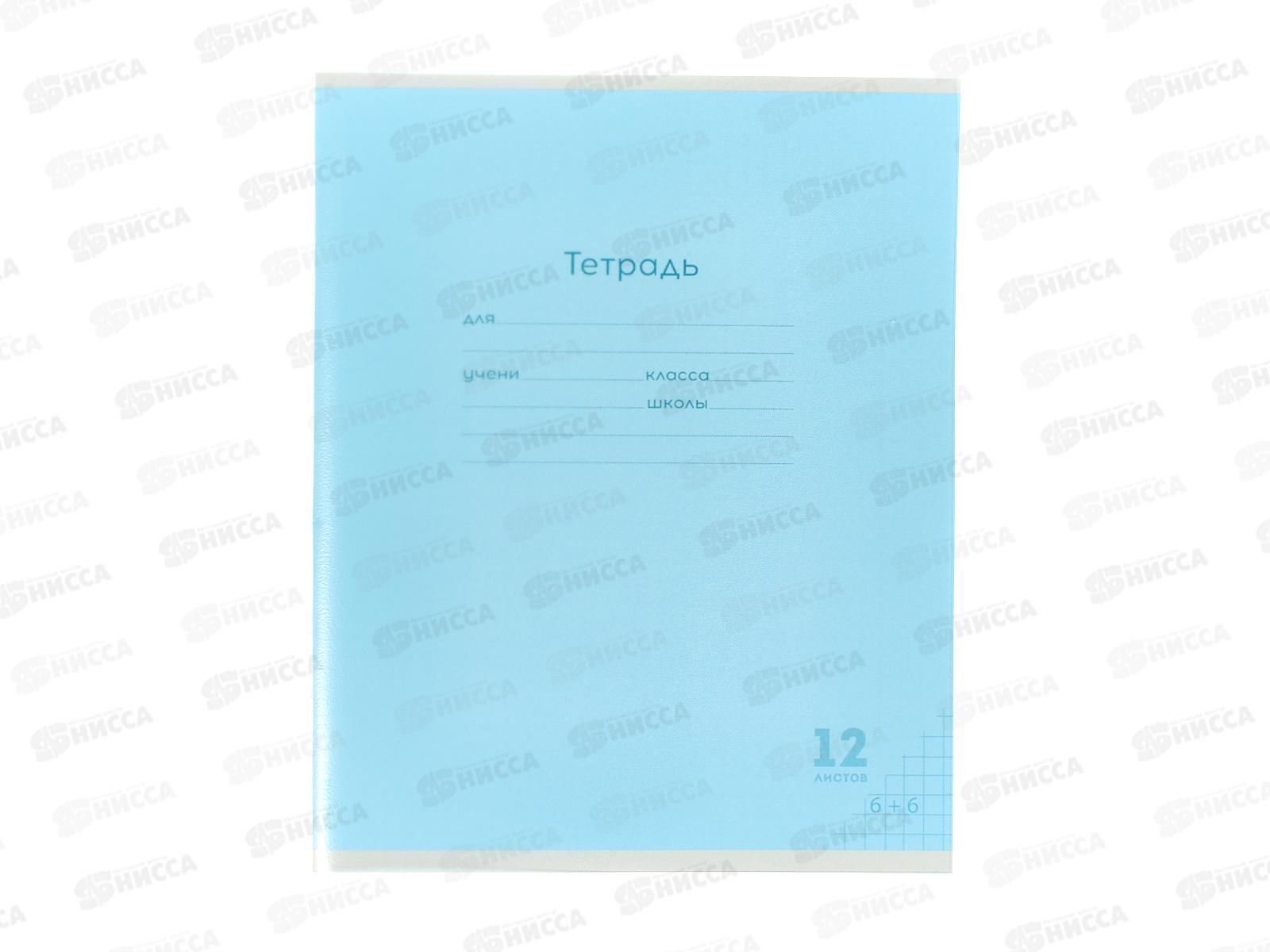 Тетрадь 12л клетка ПП Классика NEW Голубая, проз.пласт.обл., 12-1408 *10/240