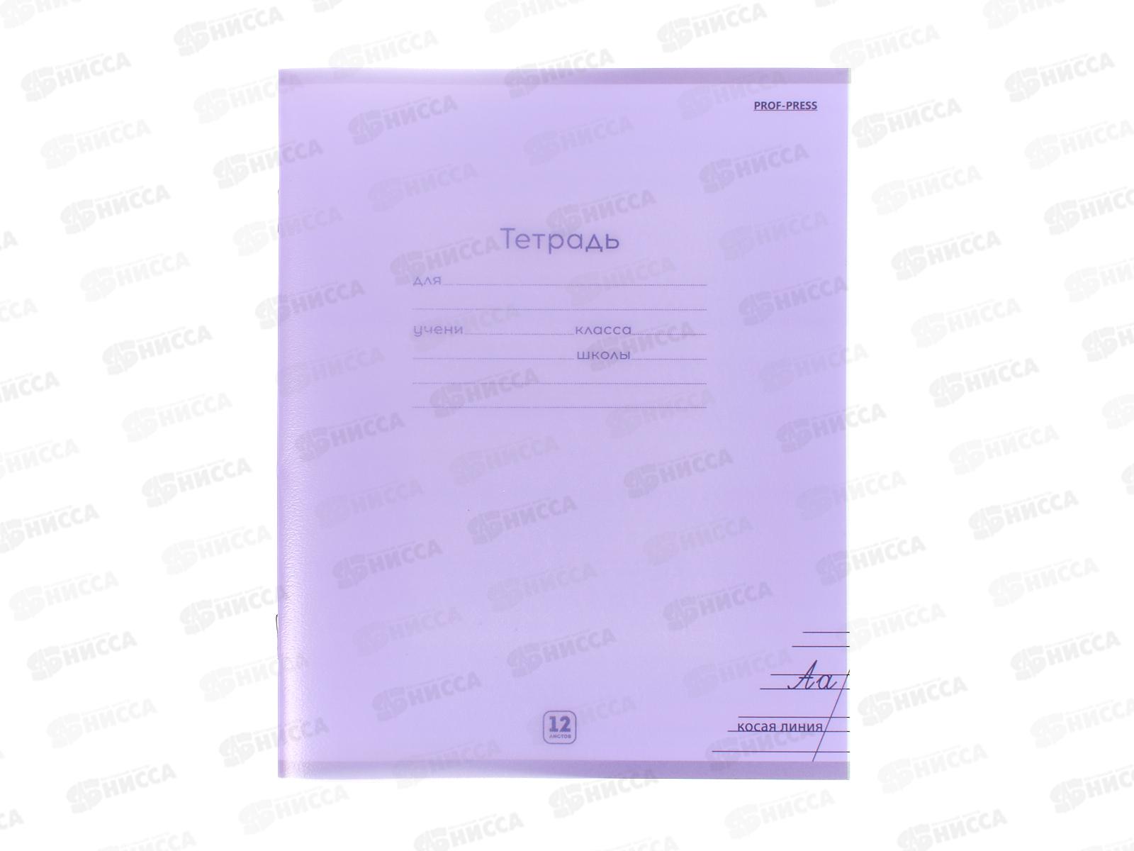 Тетрадь 12л косая линия ПП Пастель VIOLET, цвет.пласт.обл, 12-1333 *240