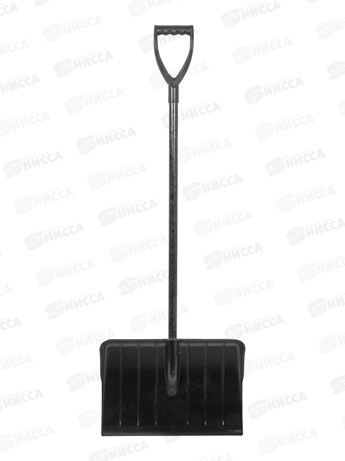 Лопата снеговая "Волк" 550*380мм поликарбонат черная, с фибергласовым черенком и V-ручкой