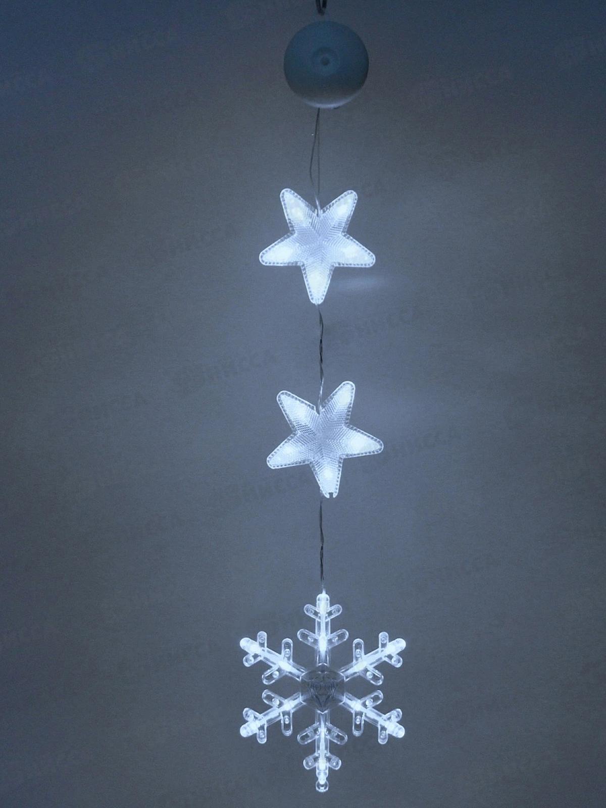 Фигура Снежинка 16,5*17,5см светодиодная 1 реж белый, тип питания от батареек 183-0474