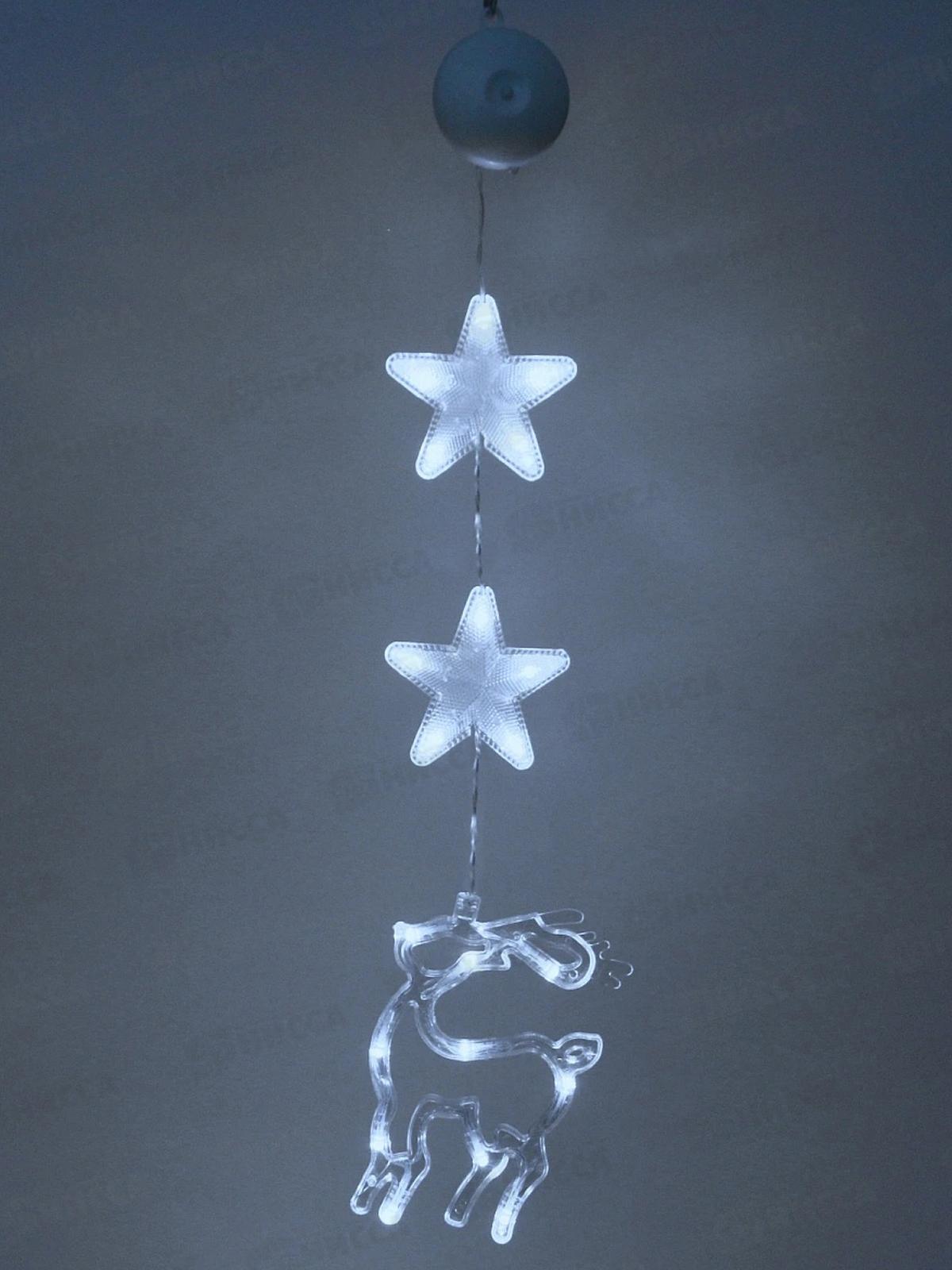 Фигура Олень 11,5*17см светодиодная 1 реж белый, тип питания от батареек 183-0475