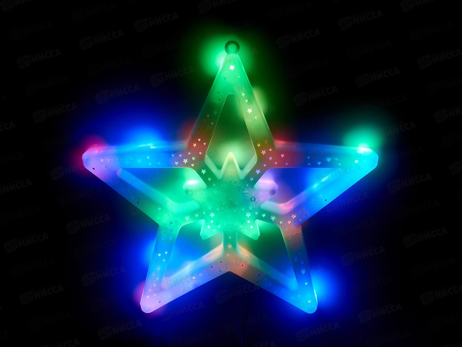 Фигура Звезда 30см светодиодная мульти 183-654