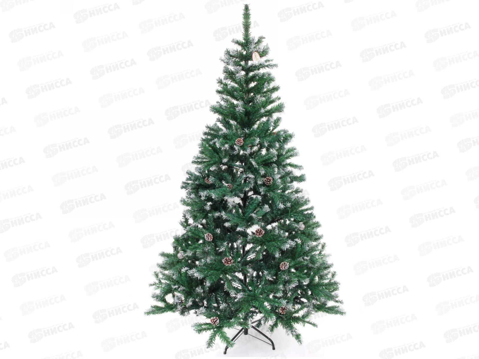 Ель 210см "Зимний вечер" ПВХ 1400 веток с шишками 184-849