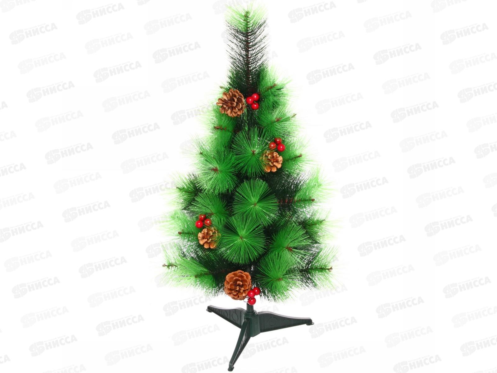 Ель 90см Тайга с шишками и ягодами 45 веток 200-136