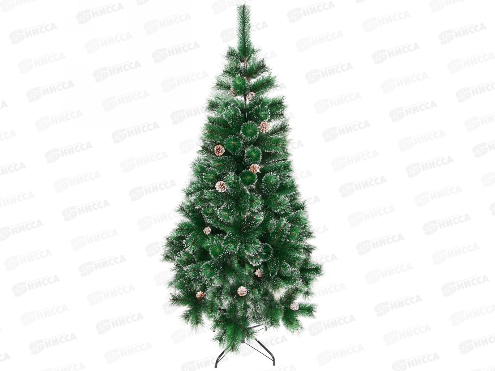 Ель 150см Снегурочка с шишками и инеем 152 веток 200-148