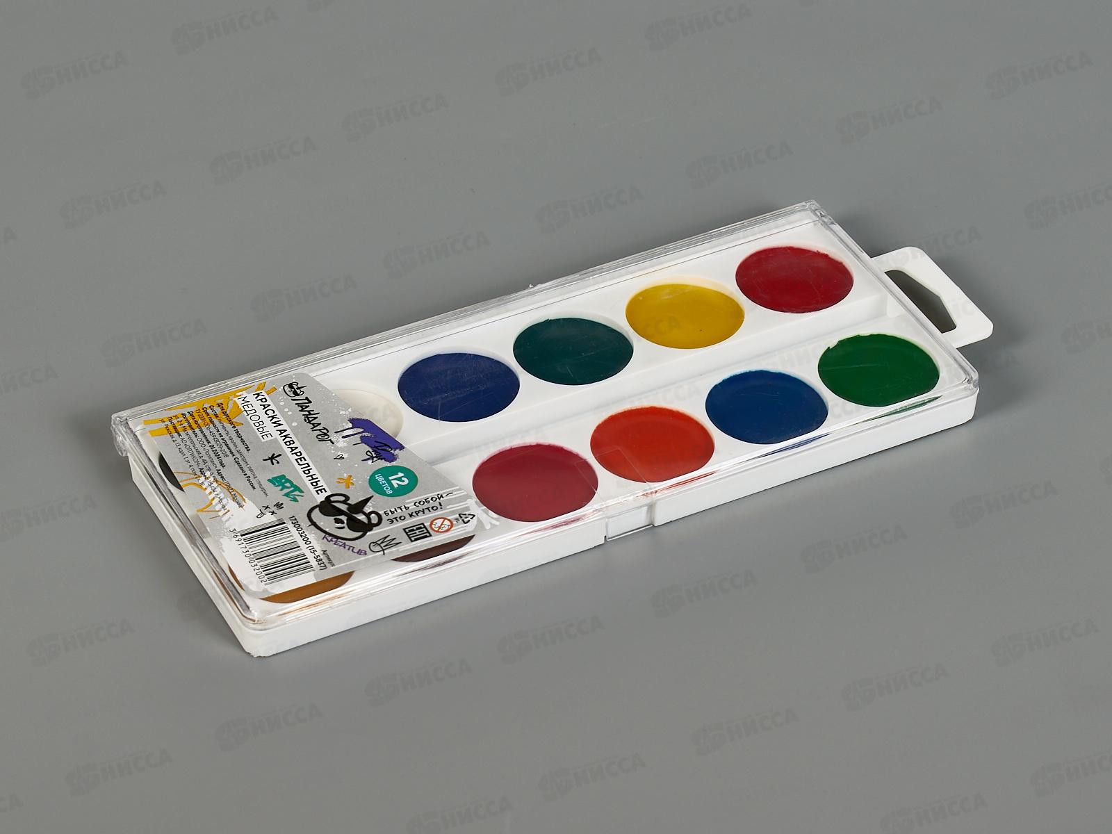 Акварель ПандаРог &quotКреатив&quot 12цв., медовая, б/к, 15-5837  *40