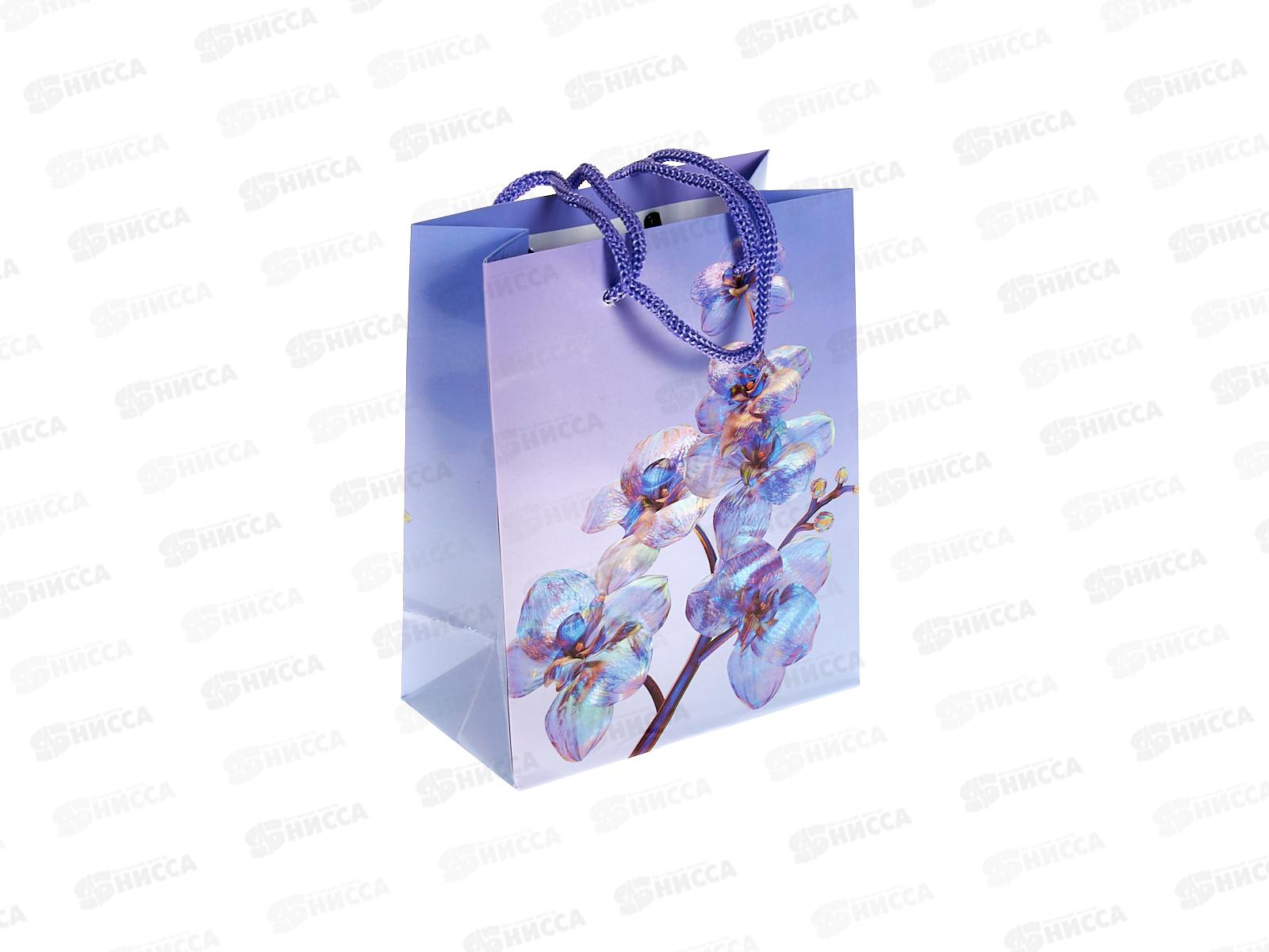 Пакет подарочный MI 11,5х14,5х6см Стеклянные цветы, ППК-4307 *12